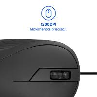 Mouse Emborrachado Preto com Fio Usb Multi (Multilaser) - MO222 - 3