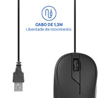 Mouse Emborrachado Preto com Fio Usb Multi (Multilaser) - MO222 - 6