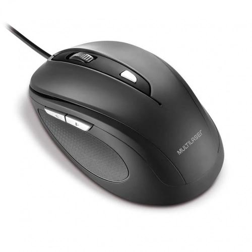 Mouse Multilaser Comfort 6 Botões Usb Preto - MO241