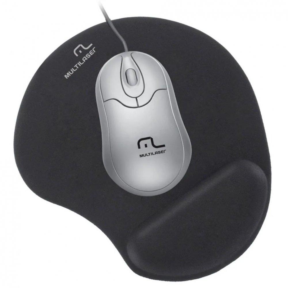 Mouse Pad Com Apoio Ergonômico em Gel Preto Multilaser - AC024 - 1