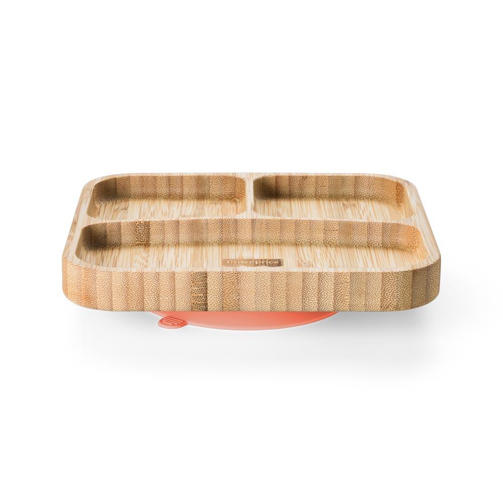 Prato Quadrado com Divisórias e Ventosa Bam N Boo 6+M Rosa Fisher Price - BB1173 - 1