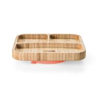 Prato Quadrado com Divisórias e Ventosa Bam N Boo 6+M Rosa Fisher Price - BB1173 - 1