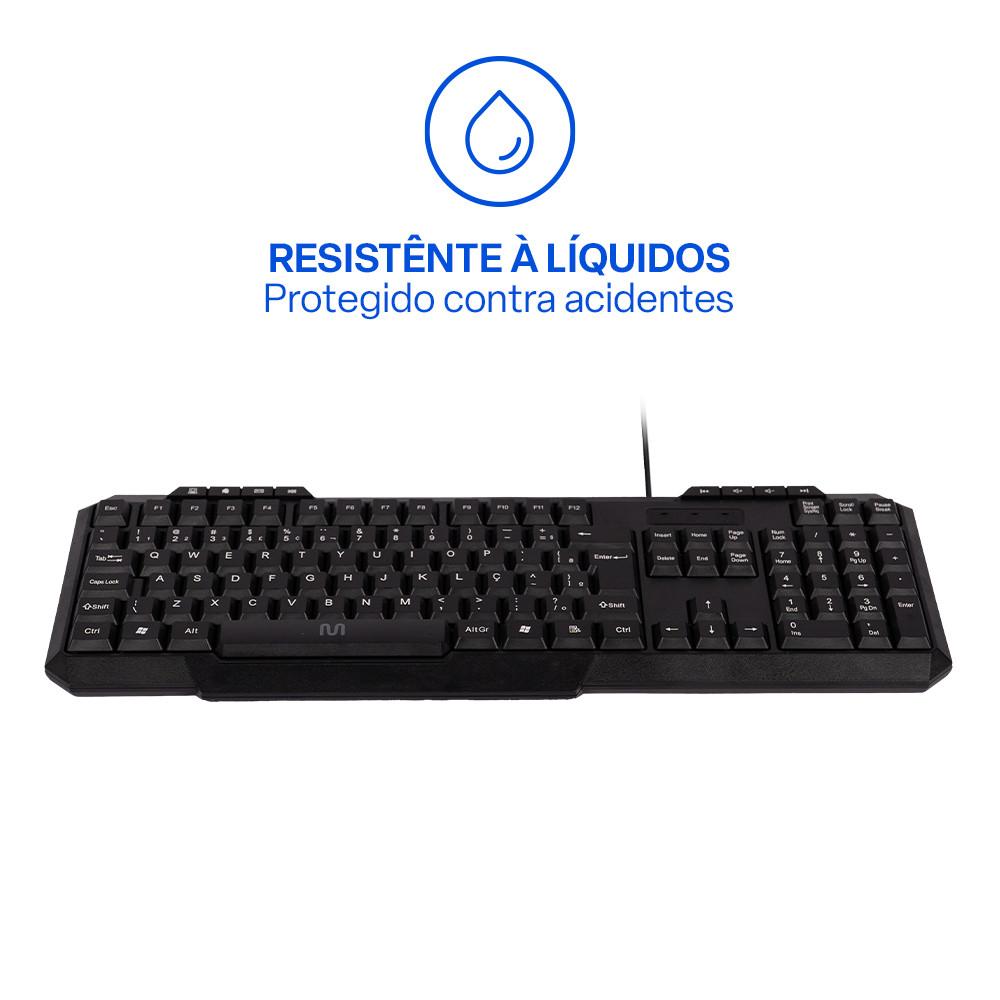 Teclado Com Fio TM100 Resistente a Líquidos Cabo de 1,3m Conexão USB Multi (Multilaser) - TC206 - 5
