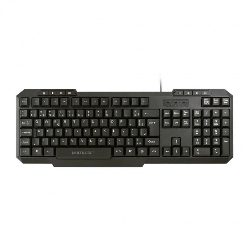 Teclado Com Fio TM100 Resistente a Líquidos Cabo de 1,3m Conexão USB Multi (Multilaser) - TC206 - 1
