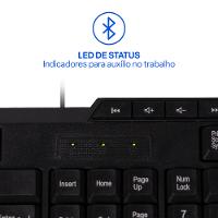 Teclado Com Fio TM100 Resistente a Líquidos Cabo de 1,3m Conexão USB Multi (Multilaser) - TC206