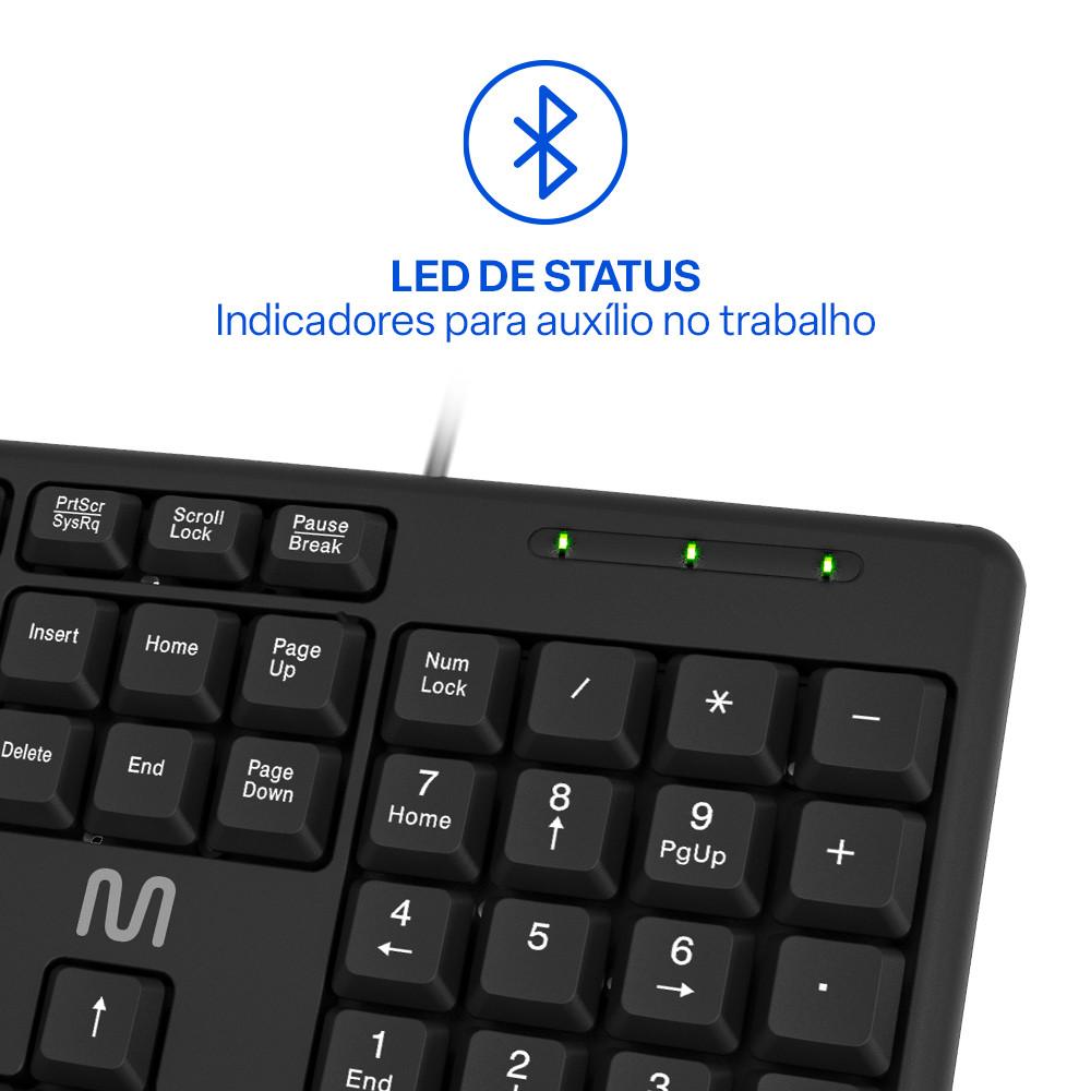 Teclado Slim Standard Com fio USB Preto Multi (Multilaser) - TC065 - 4