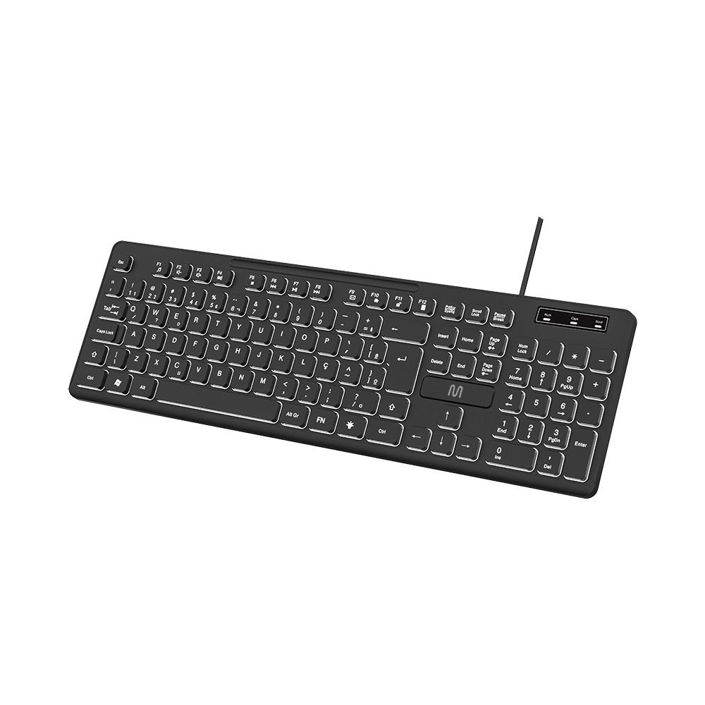 Teclado Com Fio Light 3 Níveis Ajustáveis Teclas Silenciosas e Conexão Usb Preto - TC268 - 3