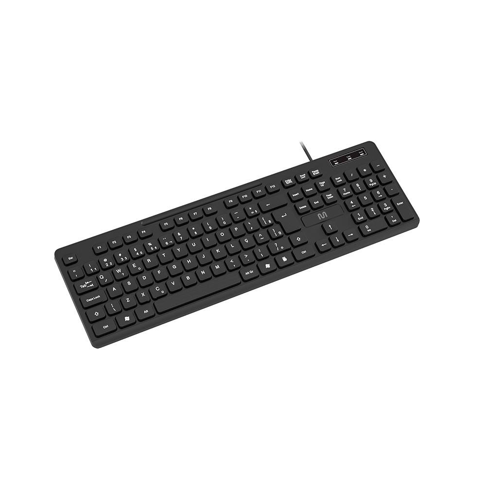 Teclado Com Fio 3 Níveis Ajustáveis Teclas Silenciosas e Conexão Usb Preto - TC144 - 2
