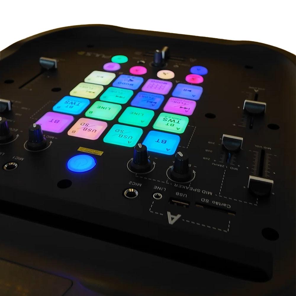 Caixa de Som Torre Flamebox DJ 5000W RMS Bluetooth AUX/USB/SD/TWS Pulse - SP512 - 6