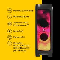 Caixa de Som Torre Flamebox DJ 5000W RMS Bluetooth AUX/USB/SD/TWS Pulse - SP512 - 2