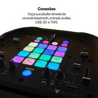 Caixa de Som Torre Flamebox DJ 5000W RMS Bluetooth AUX/USB/SD/TWS Pulse - SP512 - 3