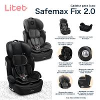 Cadeirinha Infantil para carro Safemax Fix 2.0 Isofix 9-36 Kg Cinza Litet - BB460