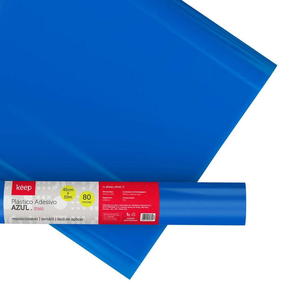 Plástico Adesivo Azul 0.08mm PVC 45cm x 10m Keep - EI160 - 1