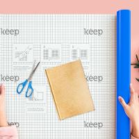 Plástico Adesivo Azul 0.08mm PVC 45cm x 10m Keep - EI160