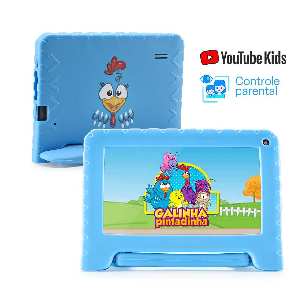 Tablet Multi Galinha Pintadinha com Controle Parental 7 pol 4GB RAM 64GB Android 13 Quad Core + Case + Wi-fi - NB419 - 6