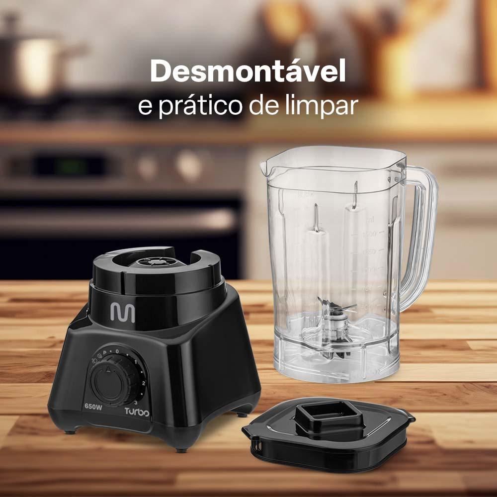 Liquidificador Turbo Preto 2,3L 3 Velocidades 650W 127V Multi Home - LQ651 - 3