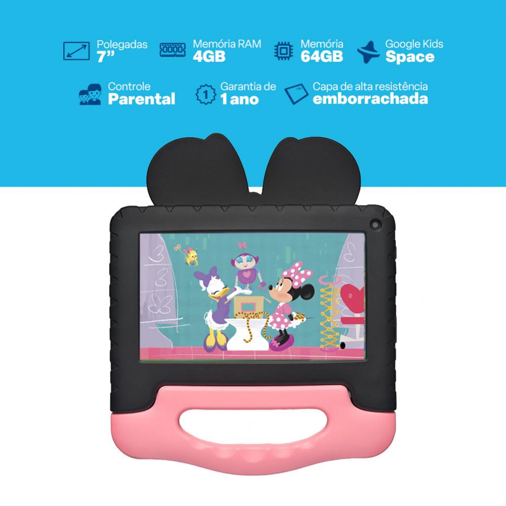 Combo Tablet Multi Minnie 7 pol 4GB RAM 64GB + Case + Maleta Minnie Médica - NB4140K - 3