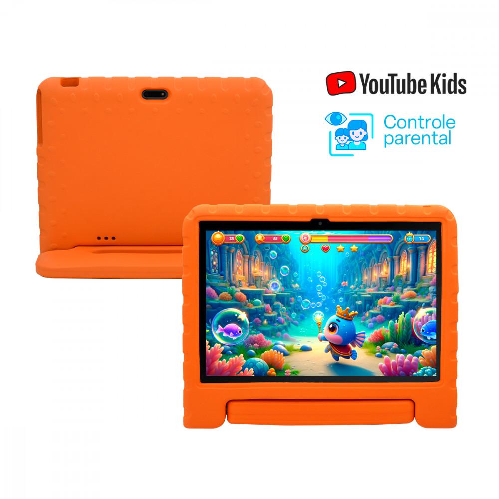 Tablet Multi Kid Pad Laranja 10.1 pol 6GB RAM 128GB Android 13 Quad Core + Case + Wi-fi - NB425 - 5