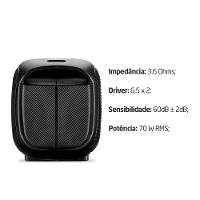 Pulse Box 2 Double 6.5 700W RMS BT/AUX/USB/SD/TWS/MIC - SP513 - 6