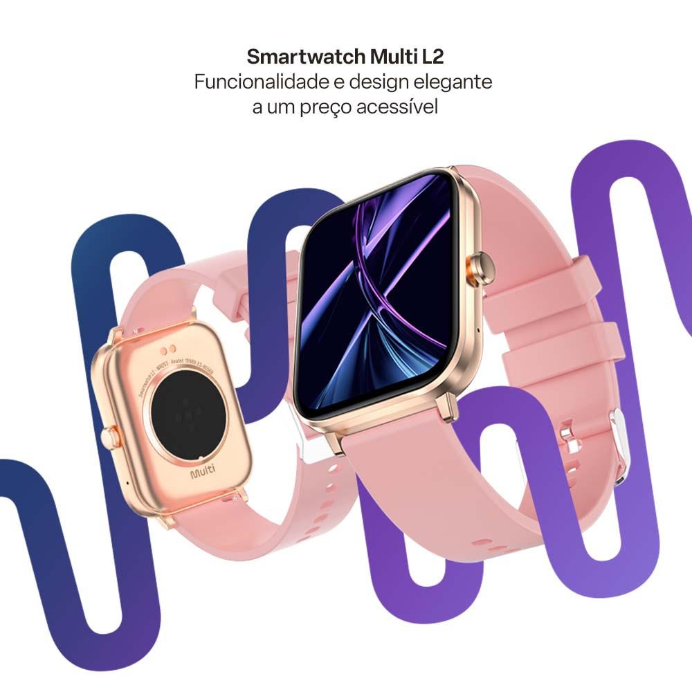 Smartwatch Multi L2 Tela 1.83 Proteção IP67 Rosé - WR203 - 2