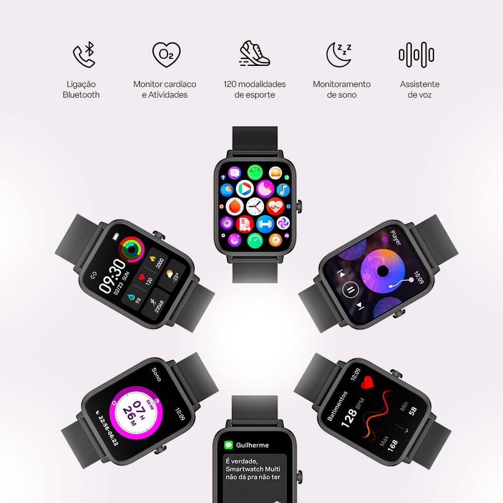 Smartwatch Multi L2 Tela 1.83 Proteção IP67 Preto - WR202 - 3