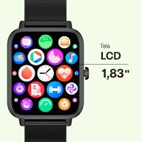 Smartwatch Multi L2 Tela 1.83 Proteção IP67 Preto - WR202 - 5