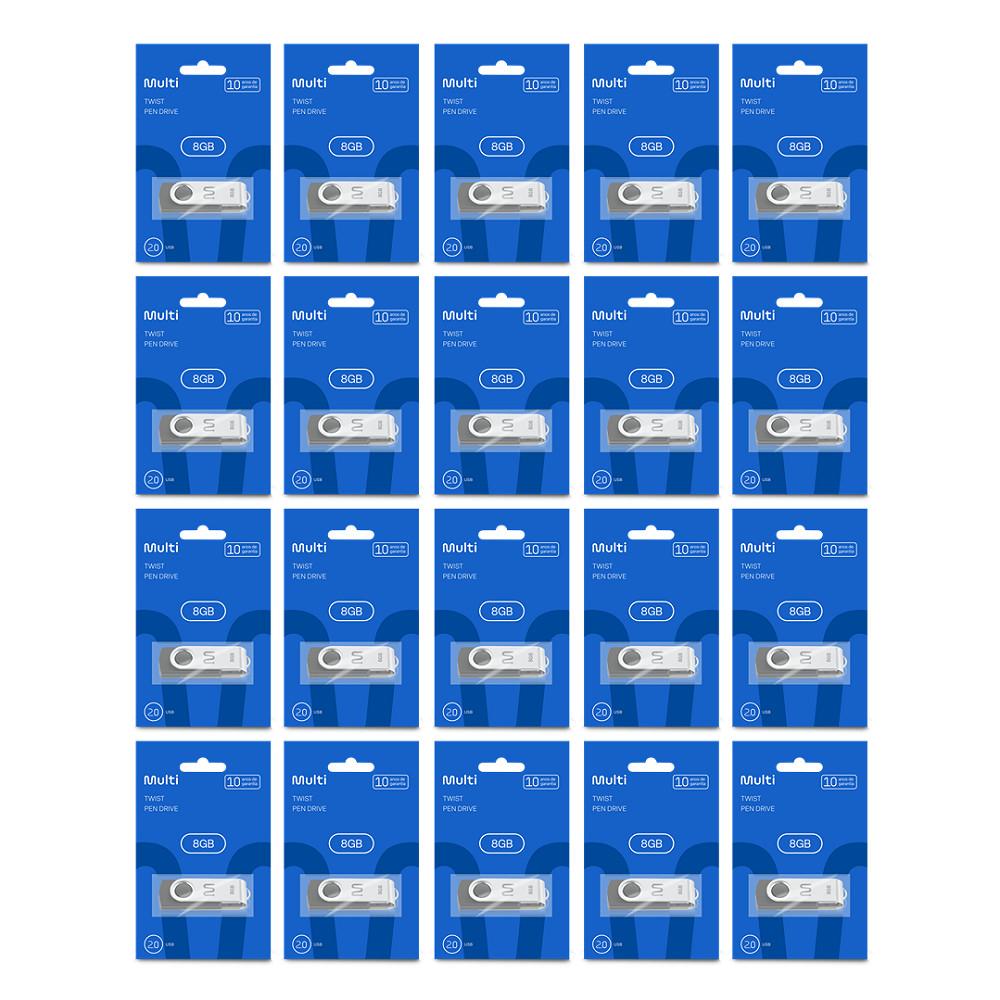 Kit Pen Drive Twist 8GB 20 unidades Preto Multi - PD587K - 5