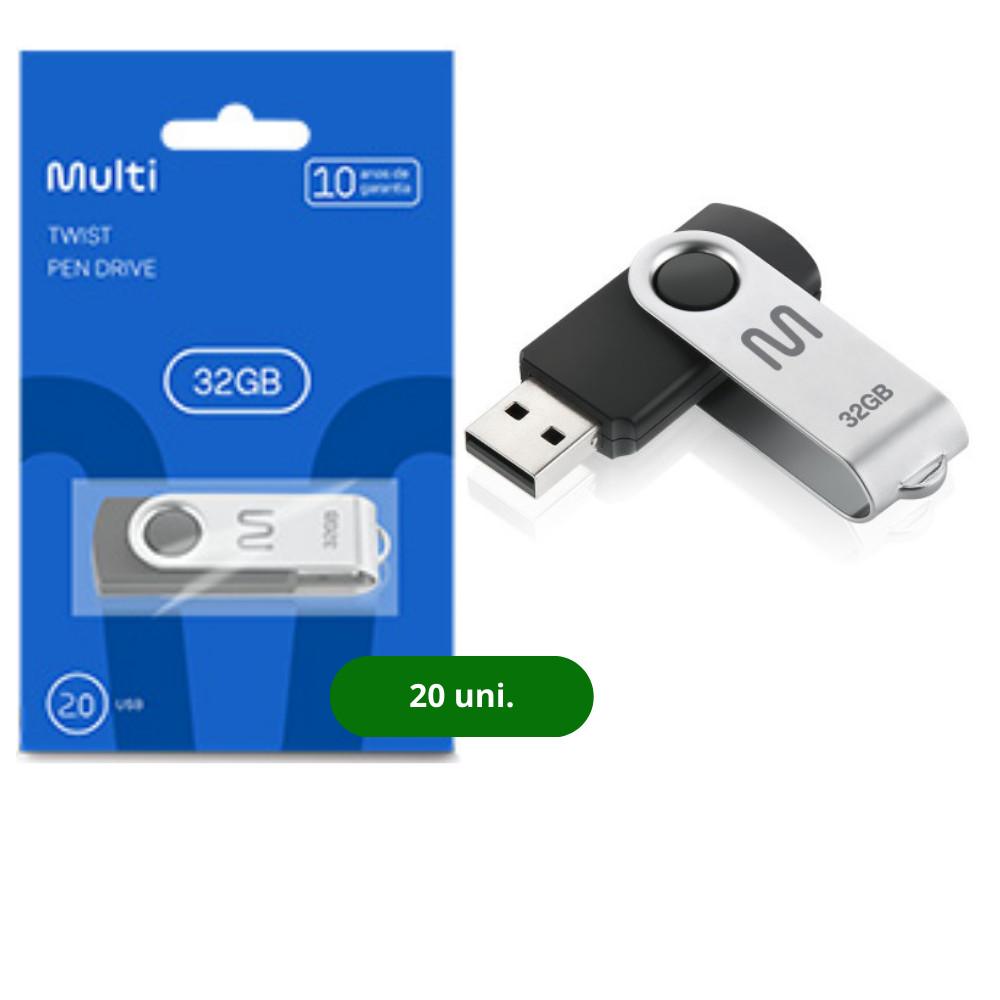 Kit Pen Drive Twist 32GB 20 unidades Preto Multi - PD589K - 1
