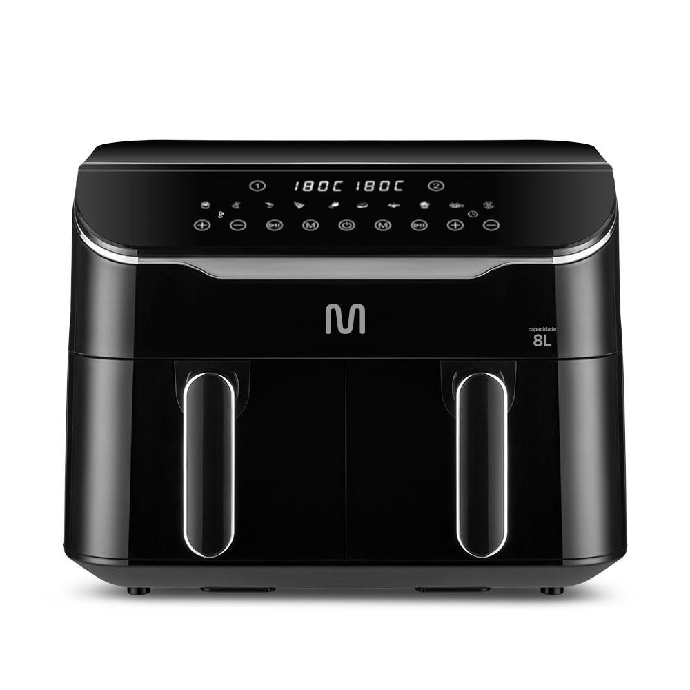 Fritadeira Elétrica sem óleo Air Fryer 8L Preta com 2 Gavetas 2500W 220V Multi - GO220 - 1