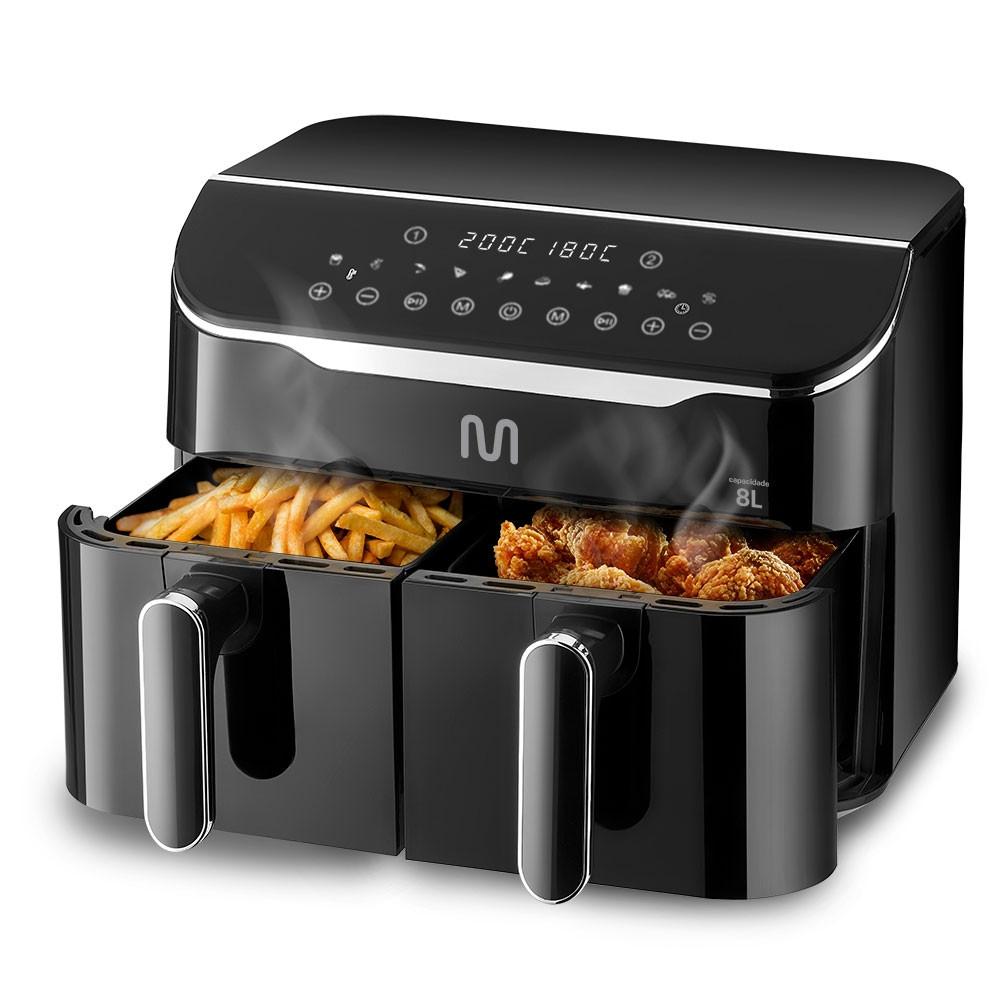 Fritadeira Elétrica sem óleo Air Fryer 8L Preta com 2 Gavetas 2500W 220V Multi - GO220 - 3