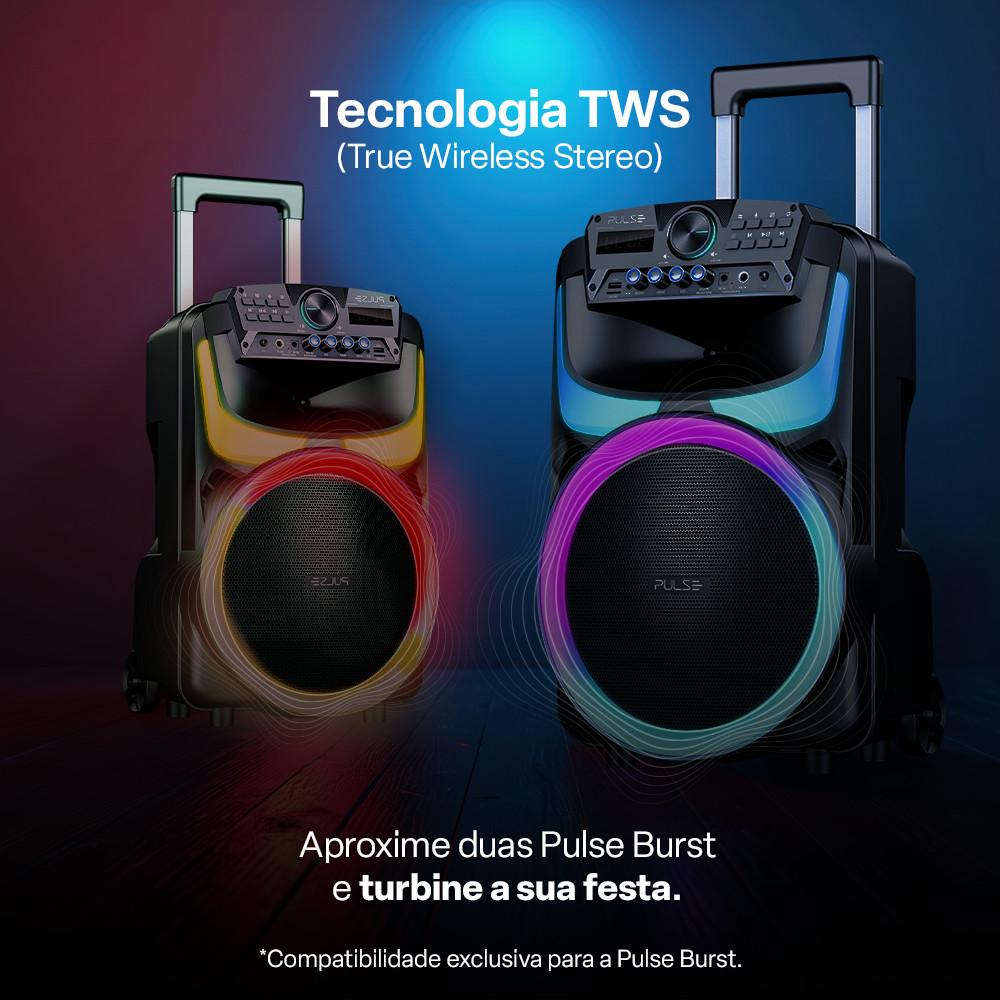 Caixa de Som Pulse Burst 400W RMS 10 BT/FM/AUX/MIC - SP405 - 5