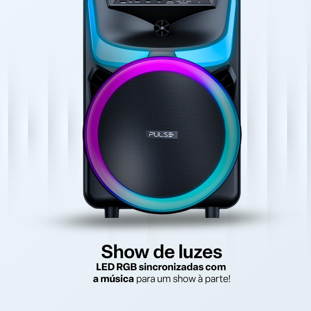 Caixa de Som Pulse Burst 400W RMS 10 BT/FM/AUX/MIC - SP405 - 6