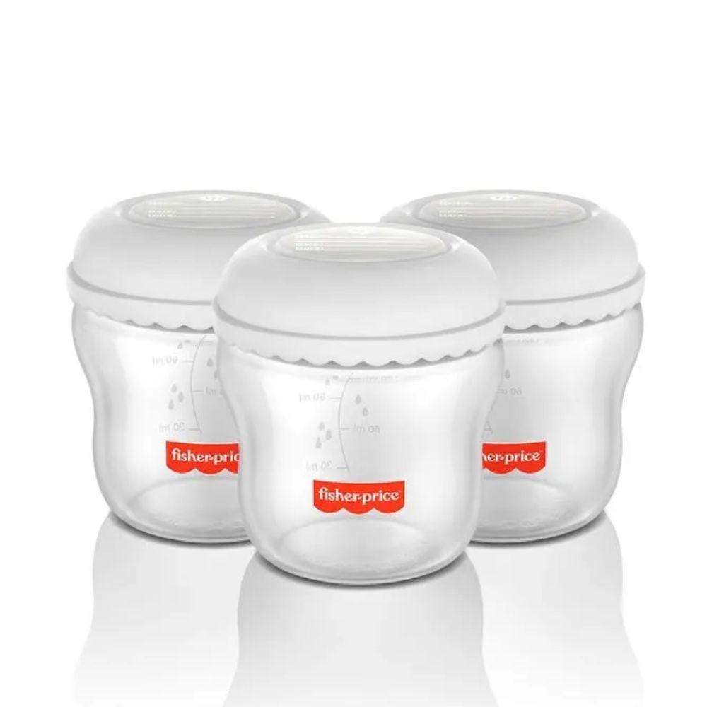Kit Bombinha de Leite Elétrica Dupla Fisher Price + 3 Frascos pra Armazenar Leite - BB1224K - 3