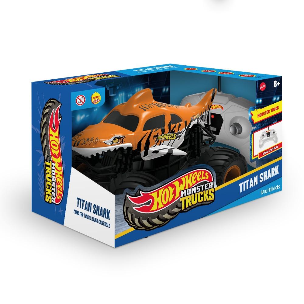 Monster Truck Titan Shark de Controle Remoto Hot Wheels 1:24 Multikids - BR2532 - 1
