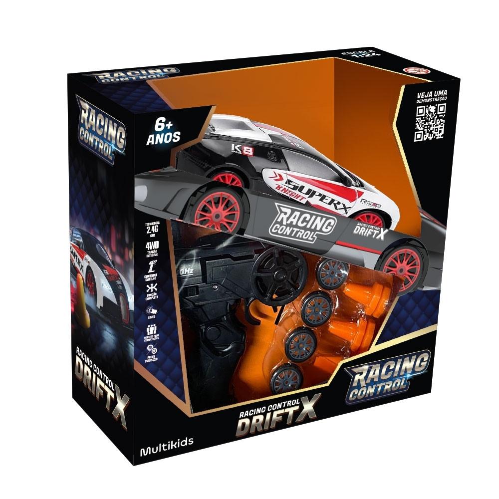 Carrinho de Corrida de Controle Remoto Drift x Vermelho e Preto Multikids - BR2417 - 6