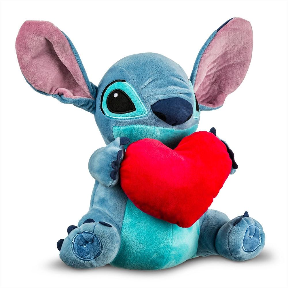 Pelúcia Stitch Coração Com Mecanismo Luz e Som 30Cm Multikids - BR1513 - 2