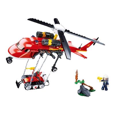 Blocos de Construção Cubic Jr Helicóptero de Bombeiro Multikids - BR2307