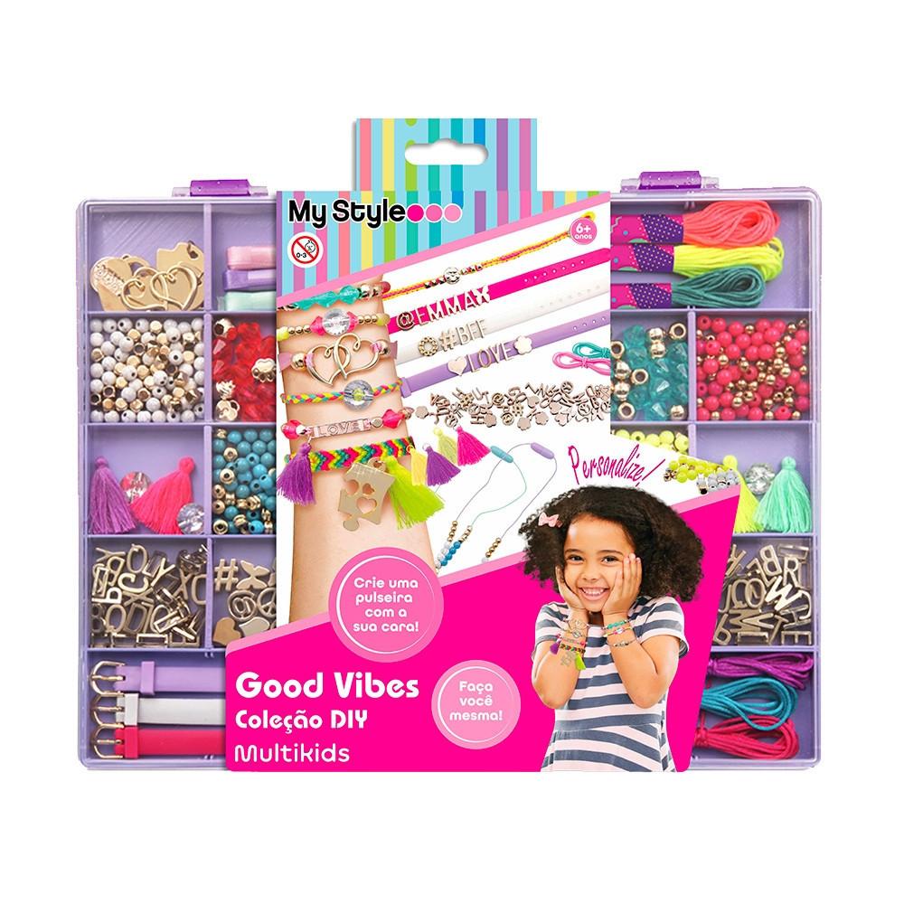 Kit Pulseiras Infantil de Montar My Style Good Vibes Coleção DIY Multikids - BR2108 - 2