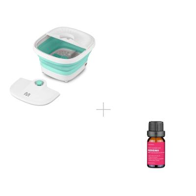 Kit Hidromassageador para os pés Foot Spa 220V + Óleo Essencial de Gerânio Multi Saúde - HC6072K