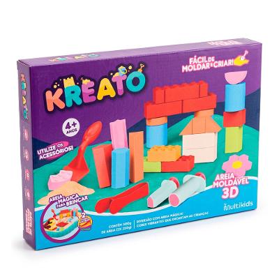 Kit Areia Mágica Castelo Kreato Infantil com 8 Acessórios Multikids - BR2802
