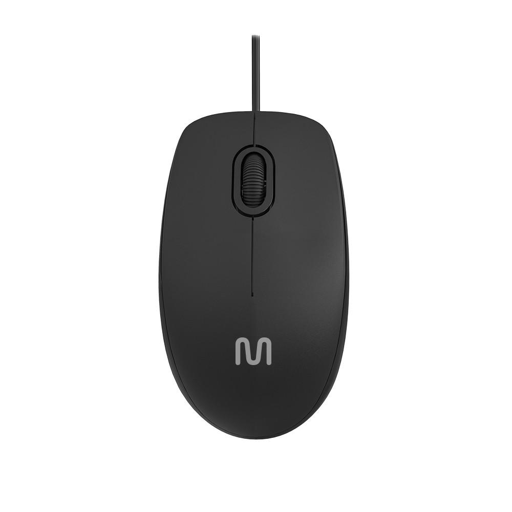 Mouse Com Fio MF400 Conexão USB 1200dpi Cabo de 180cm 3 Botões Clique Silencioso Preto Multi - MO386 - 1