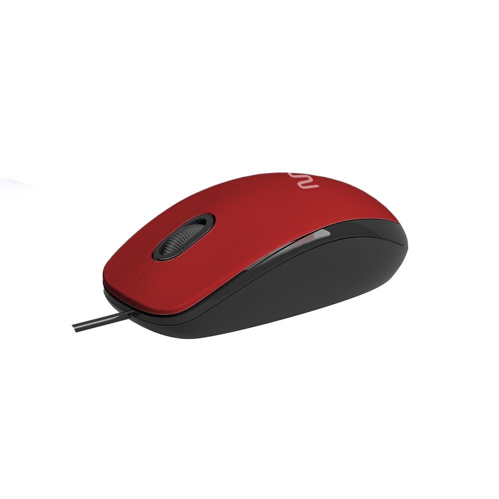 Mouse Com Fio MF400 Clique Silencioso Conexão USB 1200dpi Cabo de 180cm 3 Botões Vermelho Multi - MO390 - 2