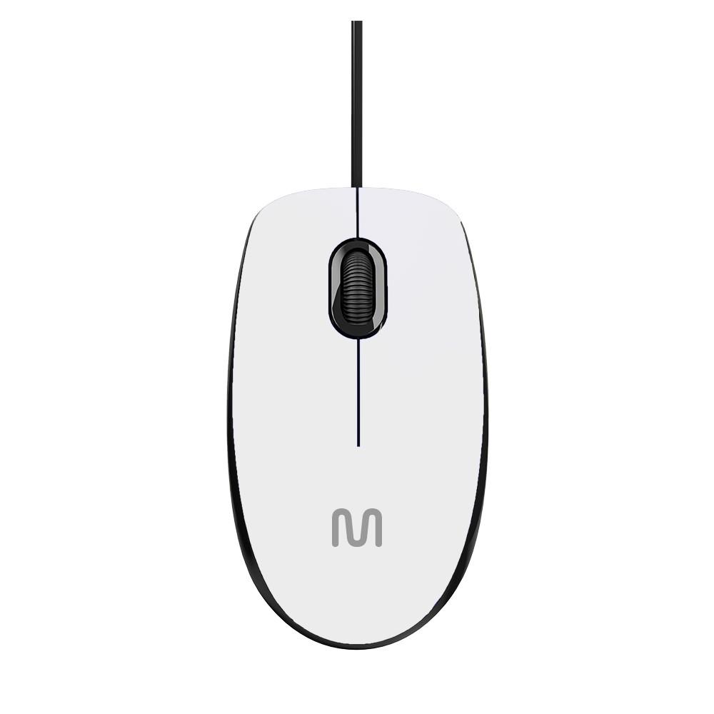 Mouse Com Fio MF400 Clique Silencioso Conexão USB 1200dpi Cabo de 180cm 3 Botões Branco Multi - MO389 - 1