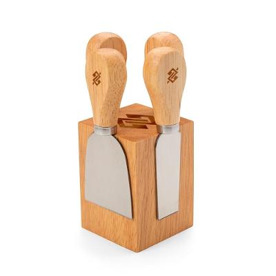 Kit Queijo 4 Peças com Suporte Magnético de Bambu