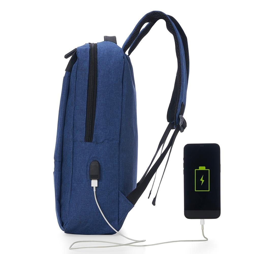Mochila em Nylon 21 Litros com Saída USB - Azul - 2