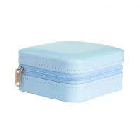 Porta Jóias de couro sintético 10x10cm - Azul - 9