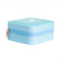 Porta Jóias de couro sintético 10x10cm - Azul - 10