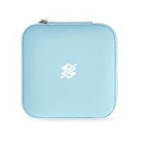 Porta Jóias de couro sintético 10x10cm - Azul