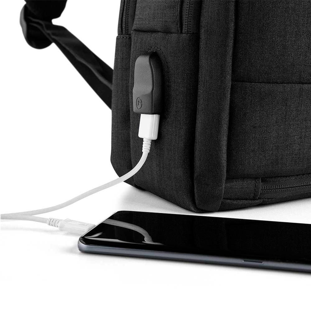 Mochila Pasta para Notebook com Saída USB - Preto - 7