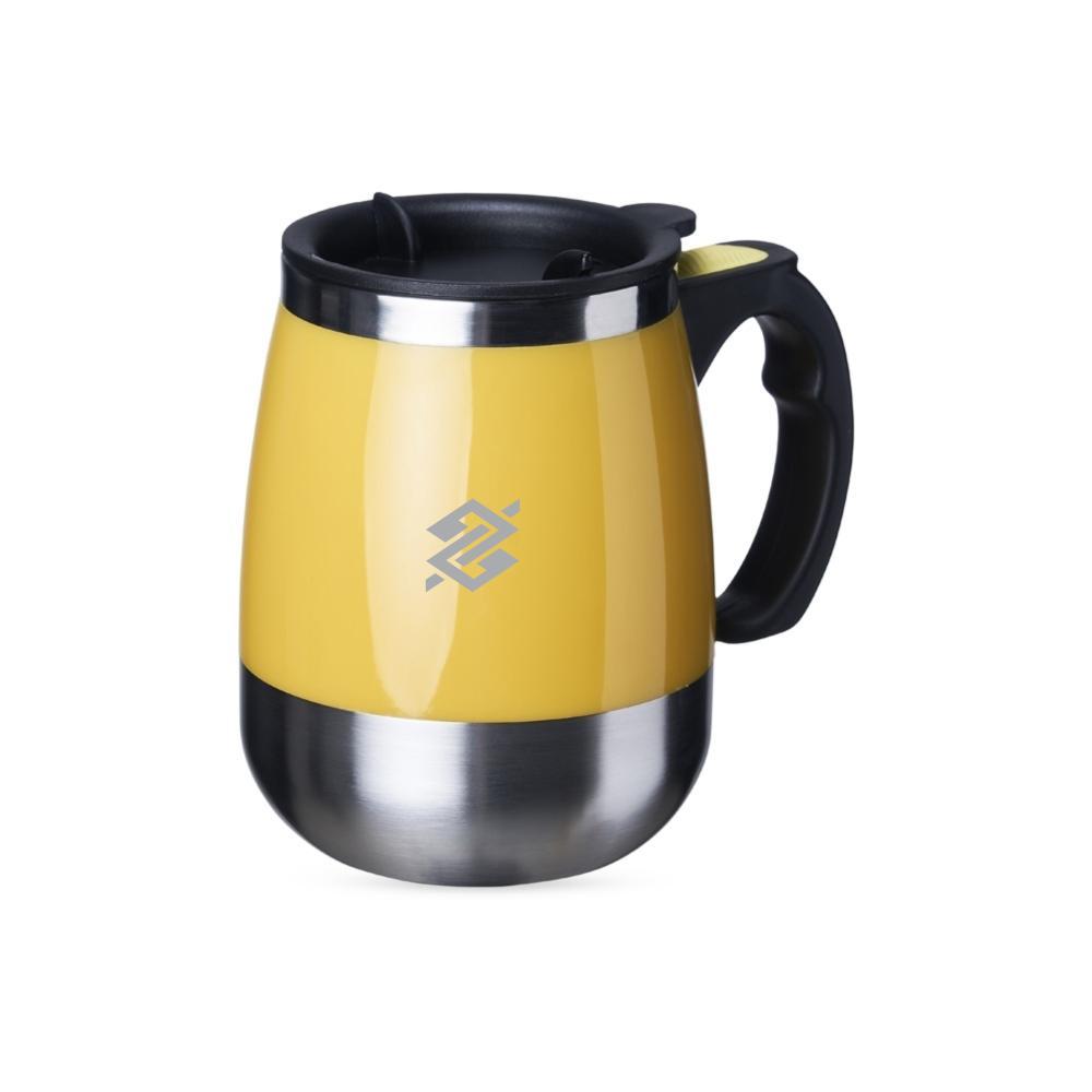 Caneca Inox Parede Dupla com Misturador 350ML - Amarelo - 2